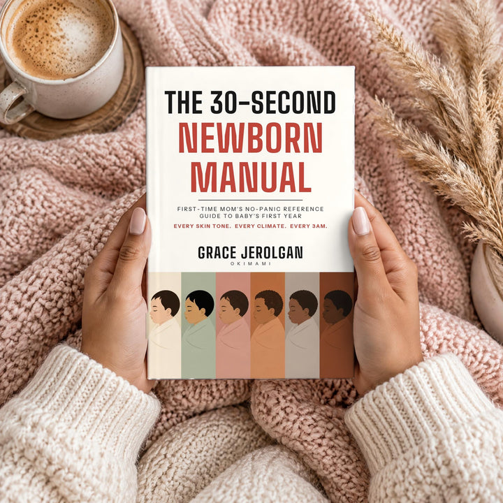 The 30-Second Newborn Manual, held in hands